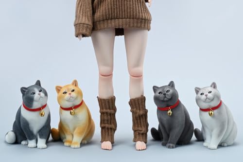 Figura de gato coleccionable JXK: British Shorthair, miniatura a escala 1:6