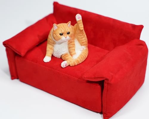 Figura de gato coleccionable JXK: Lazy Cat 7.0, pintada a mano por expertos, realista, de resina segura, miniatura a escala 1:6.