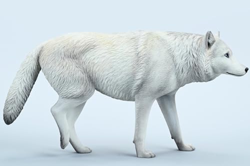 Figura de lobo coleccionable JXK: Lobo gris común, pintada a mano por expertos, realista, resina segura, miniatura a escala 1:6, JXK223A1