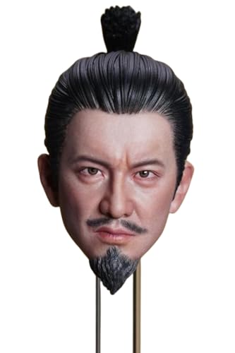 Escultura de cabeza masculina Super Duck a escala 1:6, escultura de cabeza de samurái Nobunaga Kimura con cuello para figuras de acción de 12 pulgadas