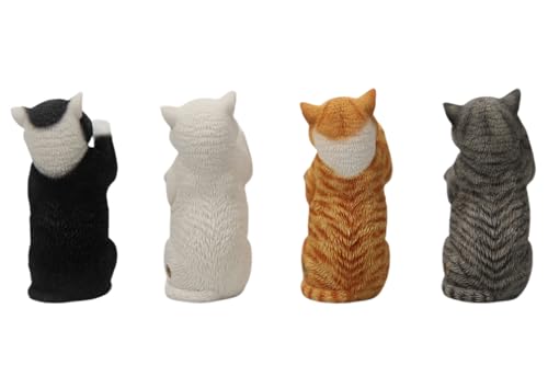 Figura de gato coleccionable JXK: Gato gris de pie, pintada a mano por expertos, realista, resina segura, miniatura a escala 1:6.