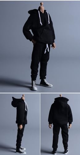 Figura a escala 1/12 Ropa para muñeca: Conjunto deportivo con sudadera y pantalones Accesorio coleccionable