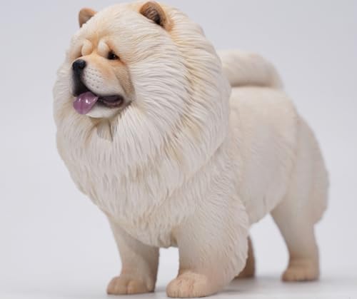 Figura de perro coleccionable JXK: Chow Chow, pintada a mano por expertos, realista, de resina segura, miniatura a escala 1:6.