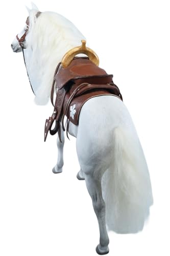 Figura de caballo coleccionable JXK: Caballos Akhal-Teke negros, pintados a mano por expertos, resina realista y segura, miniatura a escala 1:6.