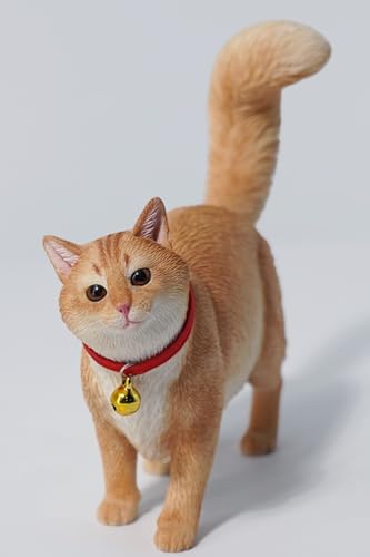 Figura de gato coleccionable JXK: El gato somalí, pintada a mano por expertos, realista, resina segura, miniatura a escala 1:6.