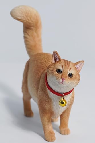 Figura de gato coleccionable JXK: El gato somalí, pintada a mano por expertos, realista, resina segura, miniatura a escala 1:6.