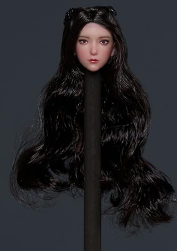 1:12 Scale Female Head Sculpt, Cute Girl Head Sculpture for 6-inch Action Figures