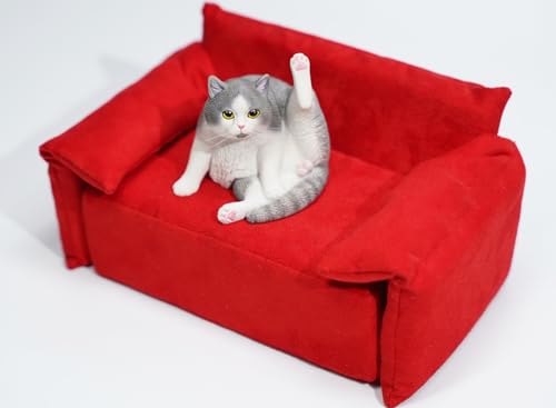 Figura de gato coleccionable JXK: Lazy Cat 7.0, pintada a mano por expertos, realista, de resina segura, miniatura a escala 1:6.