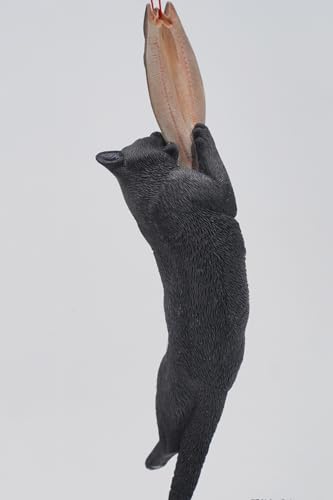 JXK Collectible Cat Figure: Cats That eat Fish 2.0, Expertly Hand-Painted, Lifelike, Safe Resin, 1:6 Scale Miniature Animal Figurine