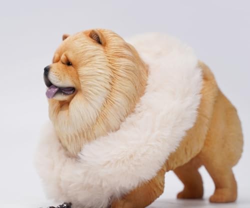 Figura de perro coleccionable JXK: Chow Chow, pintada a mano por expertos, realista, de resina segura, miniatura a escala 1:6.