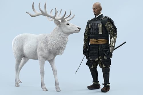 Figura de ciervo coleccionable JXK: reno, pintada a mano por expertos, realista, de resina segura, miniatura a escala 1:6.