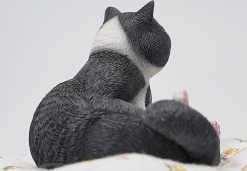 Figura de gato coleccionable JXK: Lazy Cat 8.0, pintada a mano por expertos, realista, de resina segura, miniatura a escala 1:6.