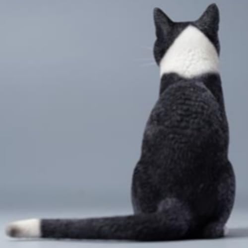 Figura de gato coleccionable JXK: Gato pulgar arriba, pintada a mano por expertos, resina realista y segura, miniatura a escala 1:6.