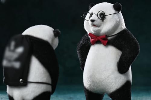 Figura de panda coleccionable JXK: Panda Flocking 2.0, pintada a mano por expertos, realista, de resina segura, miniatura a escala 1:12.