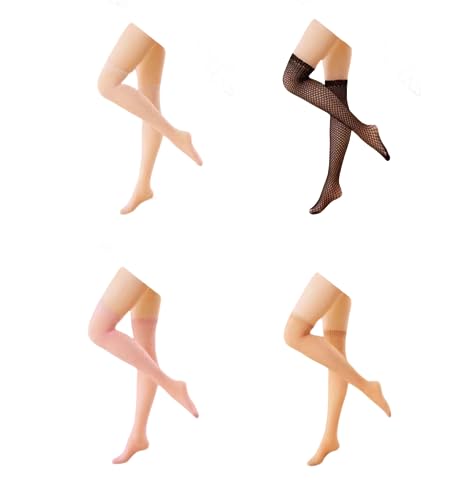 Ropa de la figura de acción coleccionable de Hasuki: Medias de red blancas de red pequeña para figura flexible a escala 1:6 LB0401