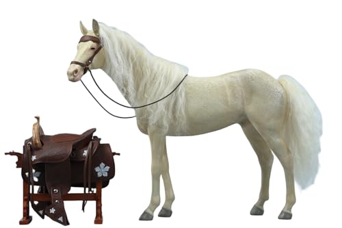 Figura de caballo coleccionable JXK: Caballos Akhal-Teke negros, pintados a mano por expertos, resina realista y segura, miniatura a escala 1:6.