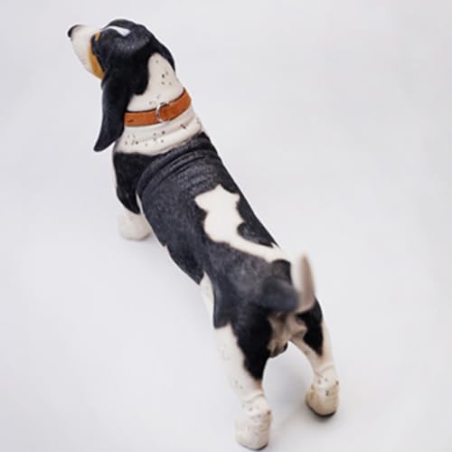 Figura de perro coleccionable JXK: Basset Hound, pintada a mano por expertos, realista, de resina segura, miniatura a escala 1:6.