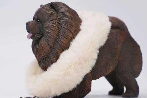 Figura de perro coleccionable JXK: Chow Chow, pintada a mano por expertos, realista, de resina segura, miniatura a escala 1:6.