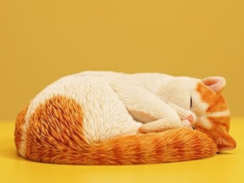 Figura de gato coleccionable JXK: Sleepy Cat 3.0, pintada a mano por expertos, realista, de resina segura, miniatura a escala 1:6.
