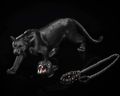 Figura de gato coleccionable JXK: Leopardo, pintada a mano por expertos, realista, resina segura, miniatura a escala 1:6