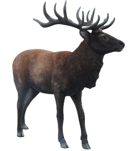 JXK Collectible Deer Figure: Reindeer, Expertly Hand-Painted, Lifelike, Safe Resin, 1:6 Scale Miniature Animal Figurine