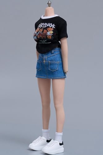 Ropa para muñeca a escala 1/6: Conjunto de falda cruzada de manga corta para figura de acción coleccionable de 12 pulgadas