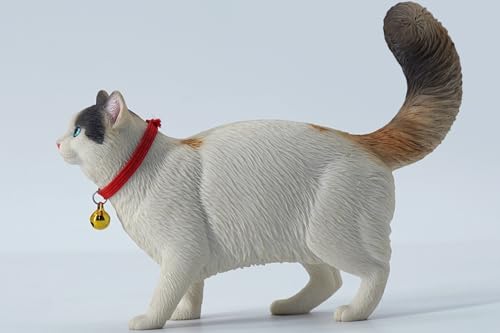 Figura de gato coleccionable JXK: El gato somalí, pintada a mano por expertos, realista, resina segura, miniatura a escala 1:6.