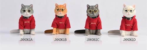 Figura de gato coleccionable JXK: American Shorthair, pintada a mano por expertos, realista, resina segura, miniatura a escala 1:3.