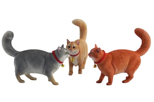 Figura de gato coleccionable JXK: El gato somalí, pintada a mano por expertos, realista, resina segura, miniatura a escala 1:6.