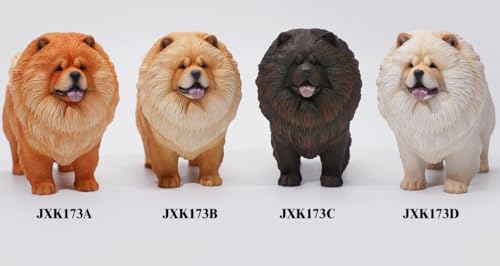 Figura de perro coleccionable JXK: Chow Chow, pintada a mano por expertos, realista, de resina segura, miniatura a escala 1:6.