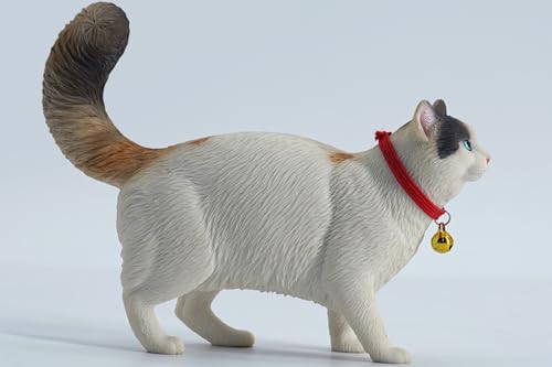 Figura de gato coleccionable JXK: El gato somalí, pintada a mano por expertos, realista, resina segura, miniatura a escala 1:6.
