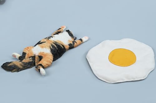 Figura de gato coleccionable JXK: Gato tumbado, pintada a mano por expertos, realista, resina segura, miniatura a escala 1:6