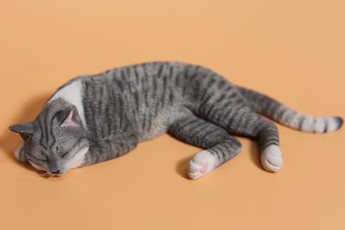 Figura de gato coleccionable JXK: Lethargic Cat 4.0, pintada a mano por expertos, realista, de resina segura, miniatura a escala 1:6.