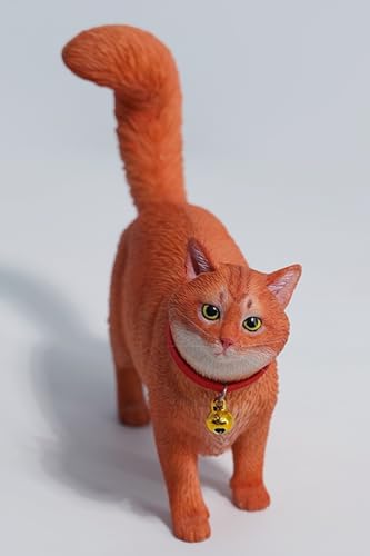 Figura de gato coleccionable JXK: El gato somalí, pintada a mano por expertos, realista, resina segura, miniatura a escala 1:6.