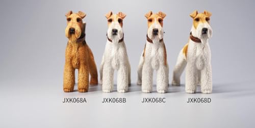 Figura de zorro coleccionable JXK: Foxterriers, pintada a mano por expertos, realista, resina segura, miniatura a escala 1:6