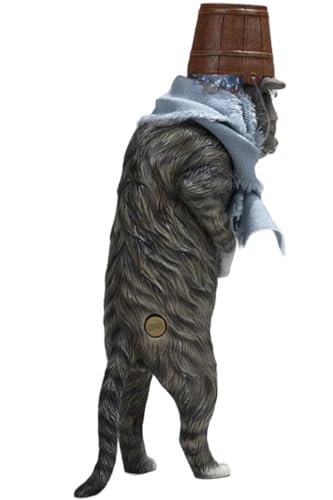 Figura de gato coleccionable JXK: El gato de la casa de baños, pintada a mano por expertos, resina realista y segura, miniatura a escala 1:6.