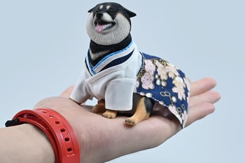 Figura de perro coleccionable JXK: Shiba Inu, pintada a mano por expertos, realista, resina segura, miniatura a escala 1:6.