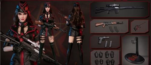 FLAGSET Collectible Figure Full Set: Red Alert Mobilize Troops, Nastya, Anime Style, Seamless Design, 1:6 Scale Miniature Female Action Figurine 73048A