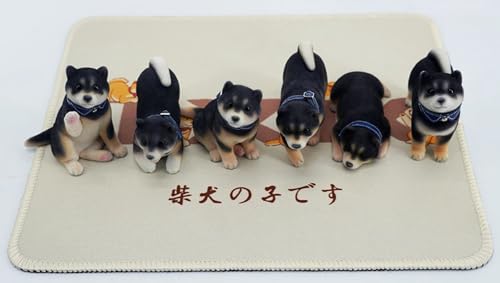 Figura de perro coleccionable pequeña JXK: Shiba Inu en bandada, figura de animal