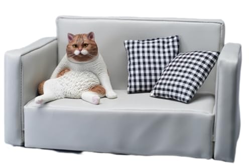 Figura de gato coleccionable JXK: Lazy Cat 5.0, pintada a mano por expertos, realista, de resina segura, miniatura a escala 1:6.