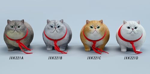 Figura de gato coleccionable JXK: Fat Cat 5.0, pintada a mano por expertos, realista, de resina segura, miniatura a escala 1:6.
