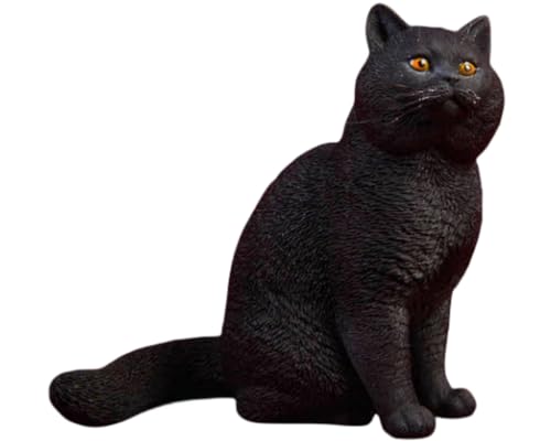 Figura de gato coleccionable JXK: Gato de pelo corto, pintada a mano por expertos, realista, de resina segura, miniatura a escala 1:6.