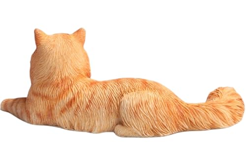 JXK Collectible Cat Figure: Mini Maine Coon, Expertly Hand-Painted, Lifelike, Safe Resin, Miniature Animal Figurine