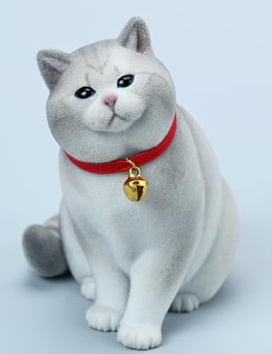 Figura de gato coleccionable JXK: British Shorthair, miniatura a escala 1:6