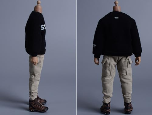 Figura a escala 1/12 Ropa para muñeca: Pantalones estrechos de color blanco grisáceo Accesorio coleccionable