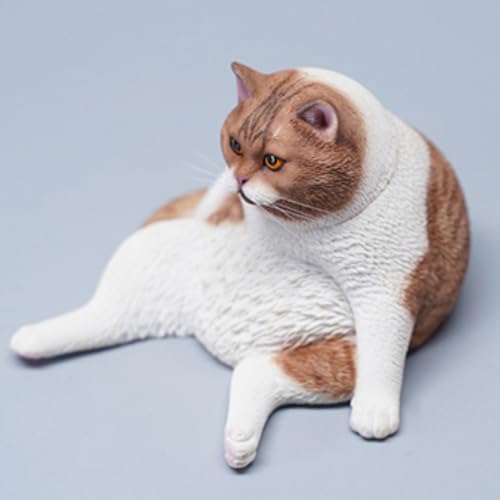 Figura de gato coleccionable JXK: Lazy Cat 5.0, pintada a mano por expertos, realista, de resina segura, miniatura a escala 1:6.