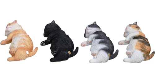 Figura de gato coleccionable JXK: Gato letárgico, pintada a mano por expertos, realista, resina segura, miniatura a escala 1:6.