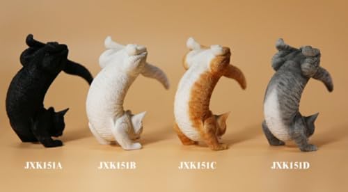 Figura de gato coleccionable JXK: Yoga Cat 2.0, pintada a mano por expertos, realista, de resina segura, miniatura a escala 1:6.
