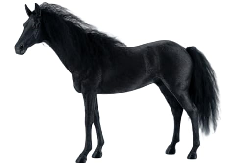 Figura de caballo coleccionable JXK: Caballos Akhal-Teke negros, pintados a mano por expertos, resina realista y segura, miniatura a escala 1:6.