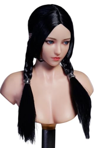 Escultura de cabeza femenina a escala 1:6, diseño de ojos móviles, escultura de cabeza de niña asiática para figuras de acción de 12 pulgadas YMT101A